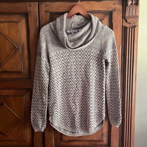 Eight Eight Eight Cowl Neck Grey Patterned Sweater